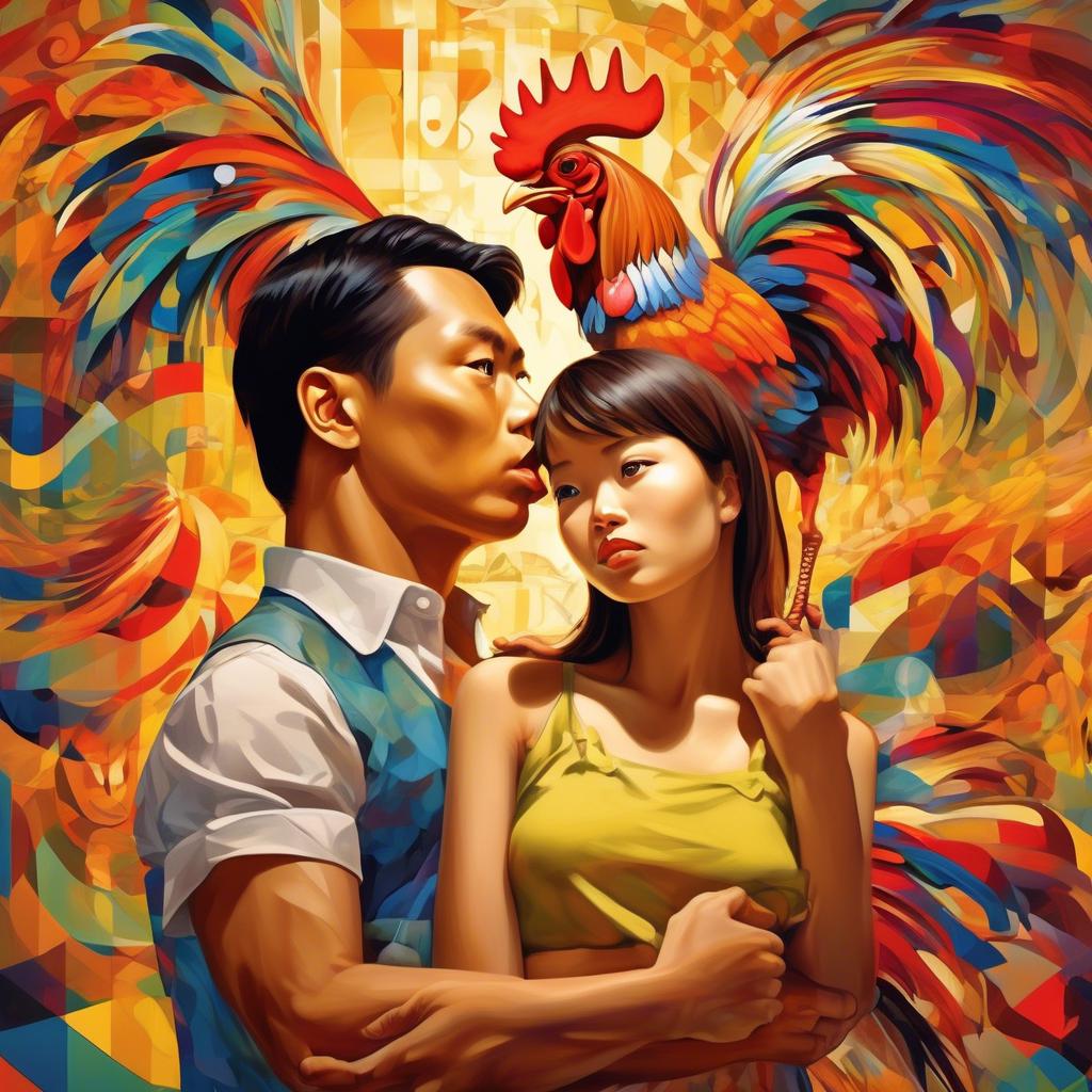 Man, Girl and Cock – Vicente Manansala